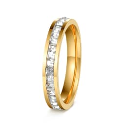 Women's Men's Ring 4mm/8mm Gold Silver Color Stainless Steel Iced Out Full Crystal Zirconia Wedding Rings For Man Woman Jewelry