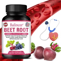 Beetroot Capsules Organic Beetroot Powder Extract + Black Pepper Nitric Oxide Production Blood Circulation Blood Pressure Health