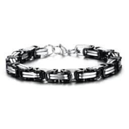 Vnox Stylish Byzantine Chain Bracelet for Men Women Boys, Waterproof Stainless Steel Link Wristband, 4/5/6/6.5/8mm Wide