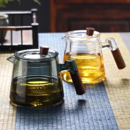 600ml Glass Tea Kettle With Removable Infuser Teapot Blooming And Loose Leaf Tea Maker Heat-resistant Teapot With Wood Handle