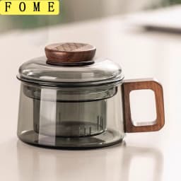 200/400ml Glass Tea Cup With Infuser Steeper And Lid For Loose Leaf Tea Wood Handle Blooming Tea Diffusers Filter Mug Teaware