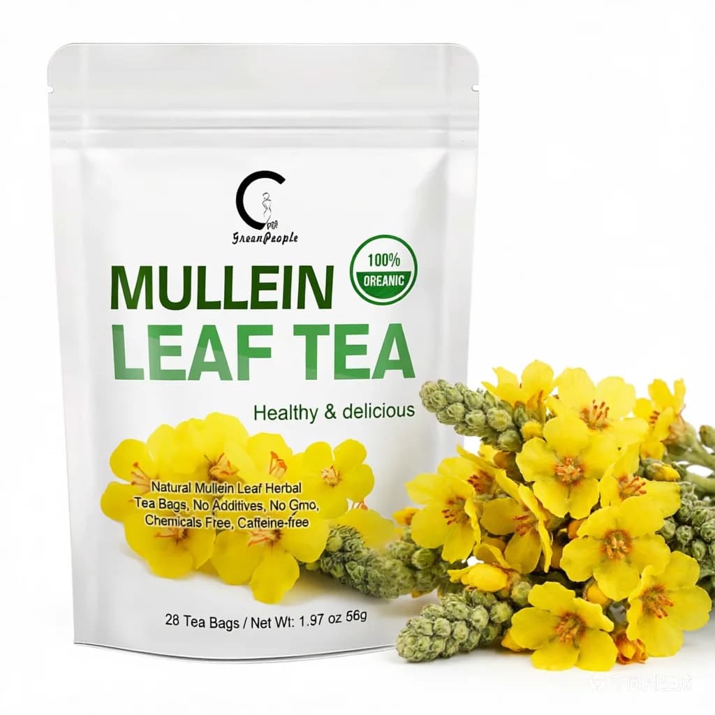 100% Organic Mullein Leaf Tea Non-GMO, Chemical Free, Caffeine Free, Soothe Respiratory Discomfort, Relaxation & Restful Sleep