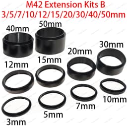 M42/M48/M54 Extension Tube Kits 3/5/7/10/12/15/20/30/40/50mm M48x0.75 on Both Sides for Astronomy Telescope Photography T Ring