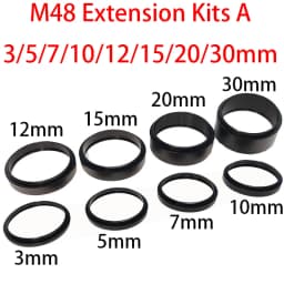 M42/M48/M54 Extension Tube Kits 3/5/7/10/12/15/20/30/40/50mm M48x0.75 on Both Sides for Astronomy Telescope Photography T Ring