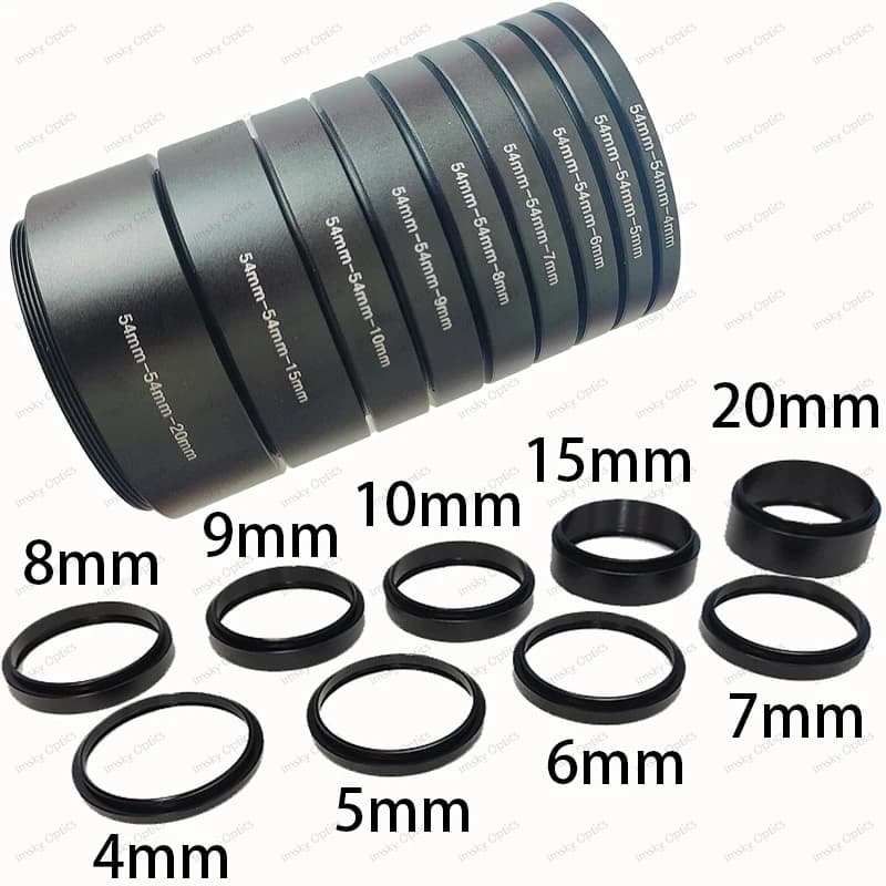 M42/M48/M54 Extension Tube Kits 3/5/7/10/12/15/20/30/40/50mm M48x0.75 on Both Sides for Astronomy Telescope Photography T Ring
