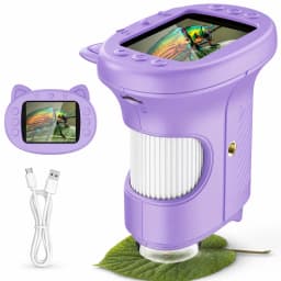 Kids Microscope 2.4-Inch IPS Display Handheld Digital Microscope 1000X USB Microscope Camera Educational Toy for Kids Students