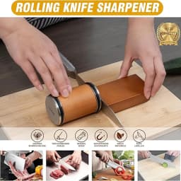 Rolling Knife Sharpener Magnetic Knife Holder Diamond Sharpening Stone Kit with 15 and 20 Degrees Angle Roller Kitchen Accessory