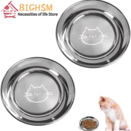 1/5PCS Pet Feeding Bowl Cat Food Bowl Dog Bowl Rabbit Bowl Pet Tray Stainless Steel Thick Soup Bowl Multi-Purpose Rice Bowl Tray