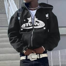 Zip Up Hoodies Cardigan Hooded Warmth Sweatshirt Aesthetics Letter Print Trend Casual Hip Hop Y2k New Sweatshirts Men's Clothing