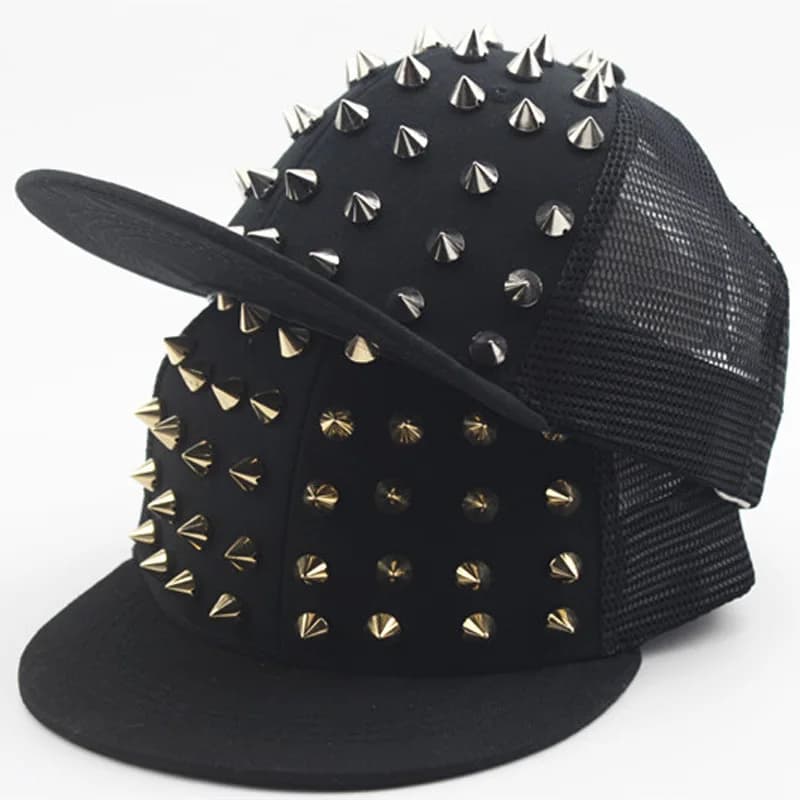 Men and Women's Rivet Flat Hat Punk Rock Hip Hop Stud Baseball Caps Y2K snapback cap outdoor gorras para hombres casquette homme