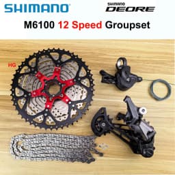 Shimano Deore M6100 1x12 Groupset M6100 Derailleurs MTB Mountain Bike 12S Shift Lever Chain Sunshine HG Cassette 52T 50T 46T 12V