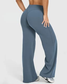 STOUREG Straight Leg Bottoms Women's Mid-Waist Yoga Pants GYM Leggings Naked Feel Pilates Running Sports Trousers