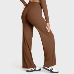 STOUREG Straight Leg Bottoms Women's Mid-Waist Yoga Pants GYM Leggings Naked Feel Pilates Running Sports Trousers