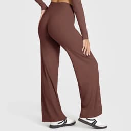 STOUREG Straight Leg Bottoms Women's Mid-Waist Yoga Pants GYM Leggings Naked Feel Pilates Running Sports Trousers