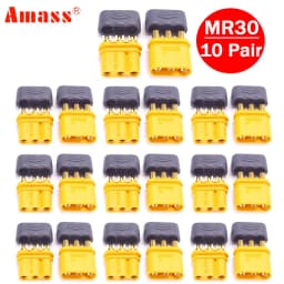 10 / 20 / 50 / 100 pair AMASS MR30 Male Female Connector Plug with Sheath for RC Lipo Battery RC Multicopter Airplane