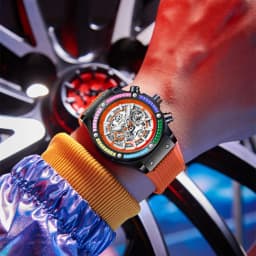 ONOLA Timing Watch Men's Round Bezel Skeleton Dial Waterproof Sports Quartz Watch