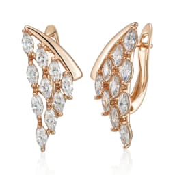 Kienl Full Shiny Natural Zircon Drop Earring for Women 585 Rose Gold Color Unique Crystal Wing Daily Vintage Jewelry Best Gift