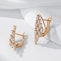 Kienl Full Shiny Natural Zircon Drop Earring for Women 585 Rose Gold Color Unique Crystal Wing Daily Vintage Jewelry Best Gift
