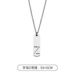 HNSP 26 Letter Rectangle Tags 316L Stainless Steel Initial Pendant Name Necklace For Men Jewelry Gift