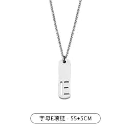 HNSP 26 Letter Rectangle Tags 316L Stainless Steel Initial Pendant Name Necklace For Men Jewelry Gift