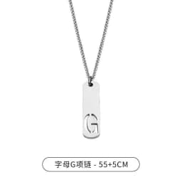 HNSP 26 Letter Rectangle Tags 316L Stainless Steel Initial Pendant Name Necklace For Men Jewelry Gift