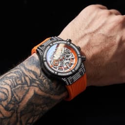 ONOLA Men's Skeleton Quartz Watch, Rhinestone Inlaid Case, Multifunctional Waterproof Sports Fashion Watch, A Gift For Men