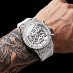 ONOLA Men's Skeleton Quartz Watch, Rhinestone Inlaid Case, Multifunctional Waterproof Sports Fashion Watch, A Gift For Men