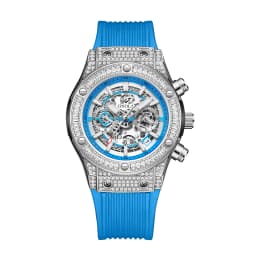 ONOLA Men's Skeleton Quartz Watch, Rhinestone Inlaid Case, Multifunctional Waterproof Sports Fashion Watch, A Gift For Men