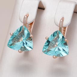 Kinel Hot Simple Green Natural Zircon Dangle Earrings for Women Luxury 585 Rose Gold Color Ethnic Bride Wedding Jewelry Gift