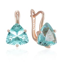 Kinel Hot Simple Green Natural Zircon Dangle Earrings for Women Luxury 585 Rose Gold Color Ethnic Bride Wedding Jewelry Gift