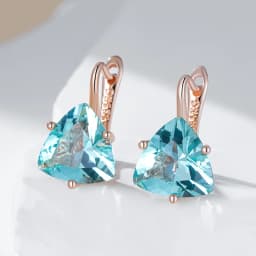 Kinel Hot Simple Green Natural Zircon Dangle Earrings for Women Luxury 585 Rose Gold Color Ethnic Bride Wedding Jewelry Gift