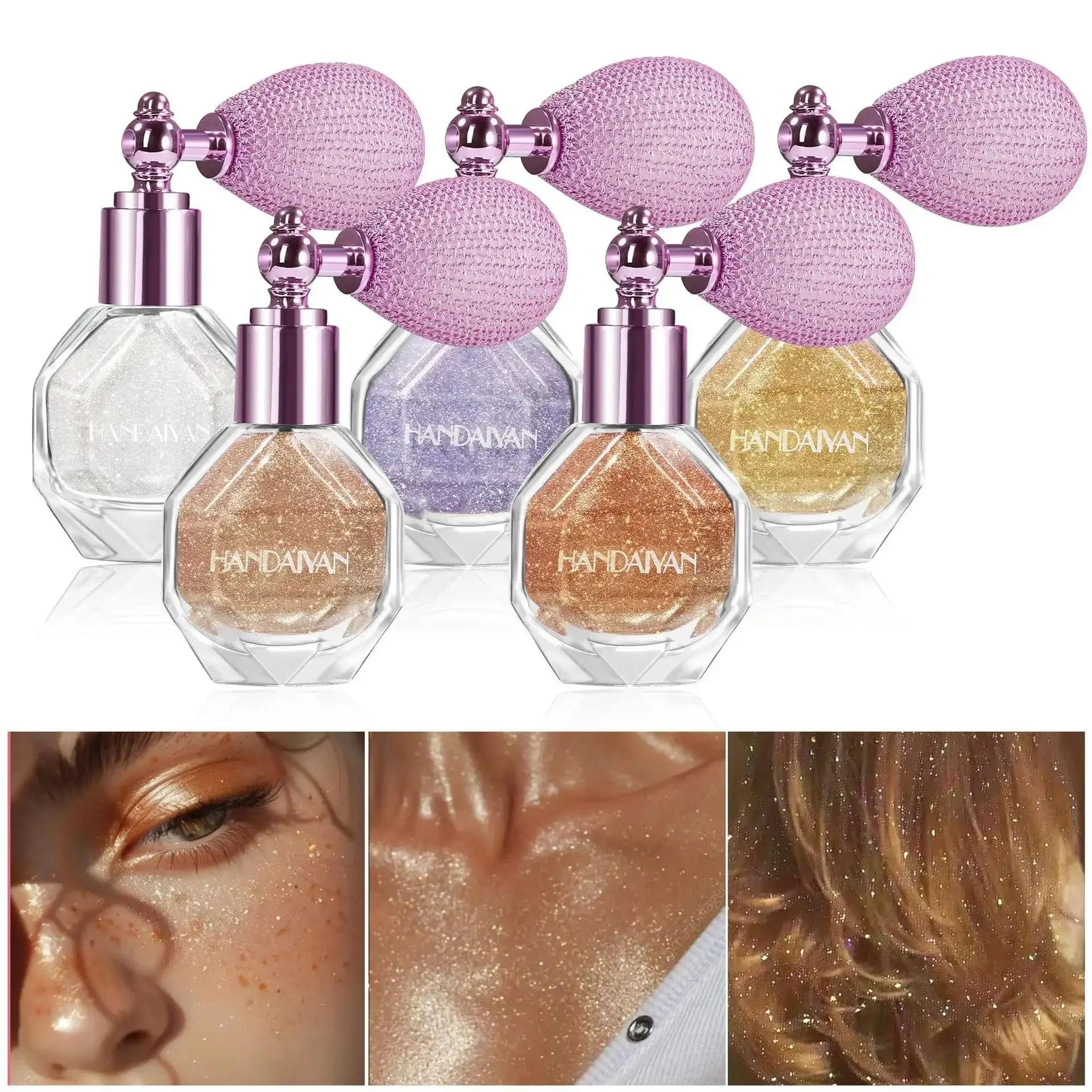 5 Color Shimmer Powder Spray For Body Face Hair Makeup Glitter Highlighter Brightening Sparkle Party Cosmetics