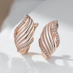 Kinel Luxury 585 Rose Gold Color Drop Earrings for Women Unique Natural Zircon Accessories High Quality Daily Fine Jewelry Gift