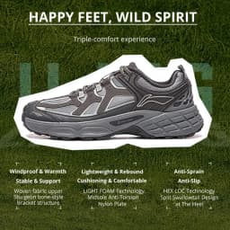 Li-Ning Unisex CLY SHADE Outdoor Hiking Shoes LIGHT FOAM Cushioning Soft Reflective LiNing Casual Sneakers AHTV033