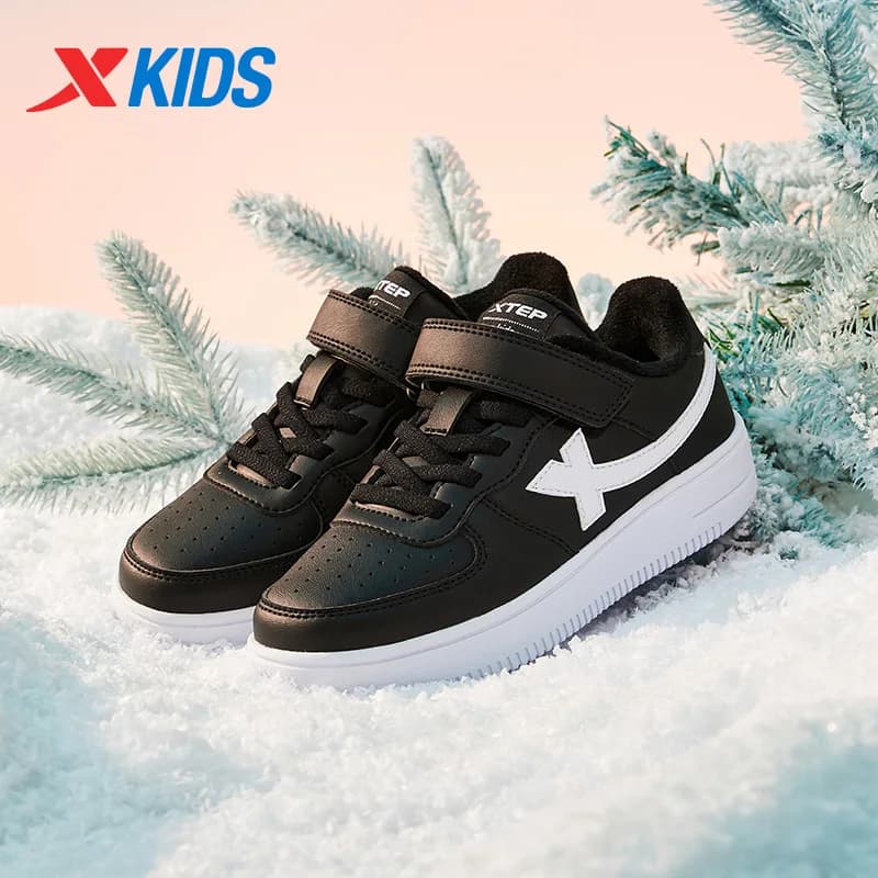 Xtep Kid's Cotton shoes Unisex Winter All-matched Waterproof Non-slip Lightweight Fashion Casual Shoes 676416379362