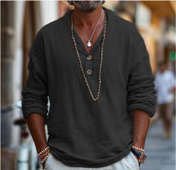 Street-Retro-Men's-Long-Sleeved-Shirt-Pure-Cotton-Business-Casual-Top-Breathable-Thin-Section-Plain-Color-Base-Shirt