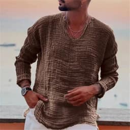 Spring-and-Summer-Men's-Viking-Style-Summer-Shirts-for-Beach-Wear-Casual-Shirts-Pure-Fake-Cup-shaped-Long-Sleeved-V-neck-Tops