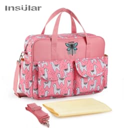 Insular Baby Diaper Bag Large Capacity Mommy Handbag Shoulder Bag Fashion Printing Outdoor Travel Mummy Stroller Nappy Bags