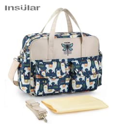 Insular Baby Diaper Bag Large Capacity Mommy Handbag Shoulder Bag Fashion Printing Outdoor Travel Mummy Stroller Nappy Bags