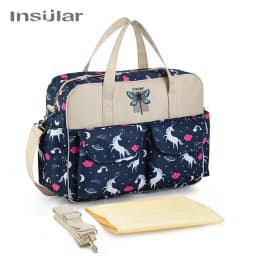 Insular Baby Diaper Bag Large Capacity Mommy Handbag Shoulder Bag Fashion Printing Outdoor Travel Mummy Stroller Nappy Bags