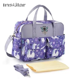 Insular Baby Diaper Bag Large Capacity Mommy Handbag Shoulder Bag Fashion Printing Outdoor Travel Mummy Stroller Nappy Bags