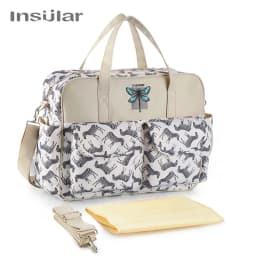 Insular Baby Diaper Bag Large Capacity Mommy Handbag Shoulder Bag Fashion Printing Outdoor Travel Mummy Stroller Nappy Bags