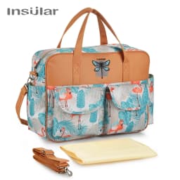 Insular Baby Diaper Bag Large Capacity Mommy Handbag Shoulder Bag Fashion Printing Outdoor Travel Mummy Stroller Nappy Bags