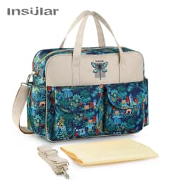Insular Baby Diaper Bag Large Capacity Mommy Handbag Shoulder Bag Fashion Printing Outdoor Travel Mummy Stroller Nappy Bags