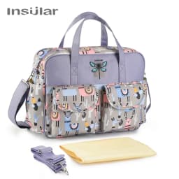 Insular Baby Diaper Bag Large Capacity Mommy Handbag Shoulder Bag Fashion Printing Outdoor Travel Mummy Stroller Nappy Bags
