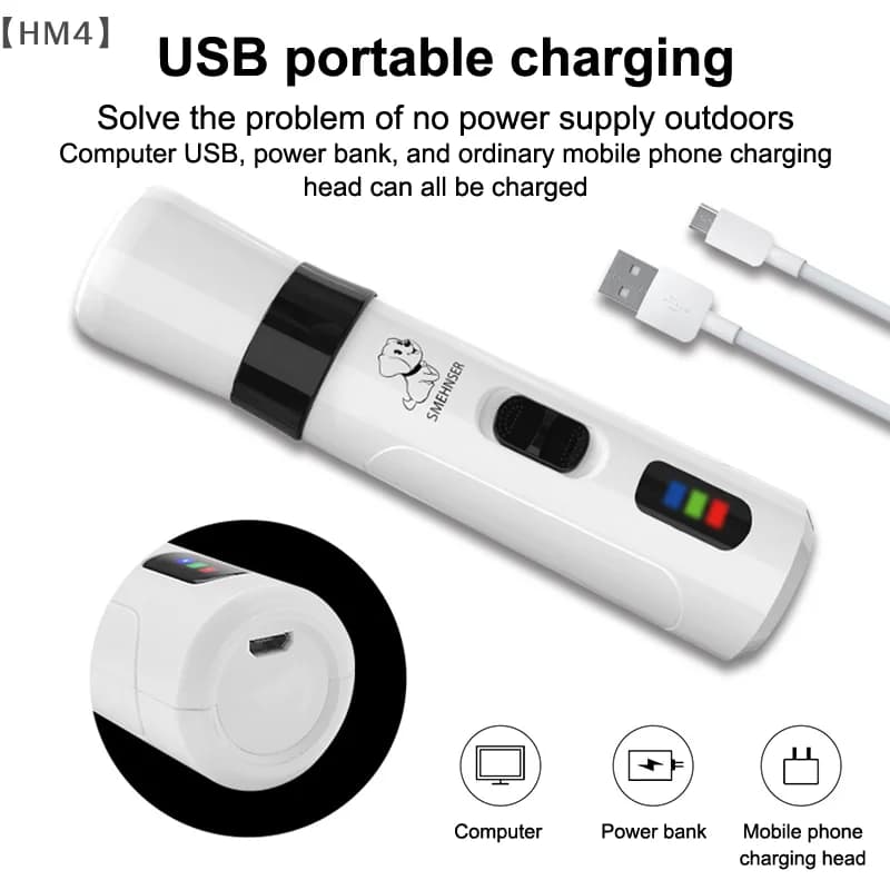 〔HM4〕Silent Groom Pro Nail Grinder, 2025 Upgraded Silent Groomer Pro Nail For Dogs, Rechargeable USB Charging Pet Nail Grinder