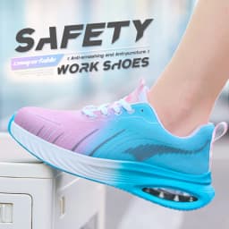 LEIANDUN Women's Safety Shoes, Ultra Light Cushioning Soft Sole Breathable Work Shoes, Anti Smashing And Anti Piercing