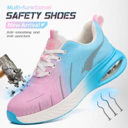 LEIANDUN Women's Safety Shoes, Ultra Light Cushioning Soft Sole Breathable Work Shoes, Anti Smashing And Anti Piercing