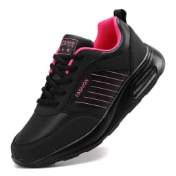 Women Fashion Air-cushion Sneakers PU Leather Running Shoes Anti-slip Outdoor Sports Shoes Elastic Gym Trainers