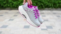 Women Fashion Air-cushion Sneakers PU Leather Running Shoes Anti-slip Outdoor Sports Shoes Elastic Gym Trainers
